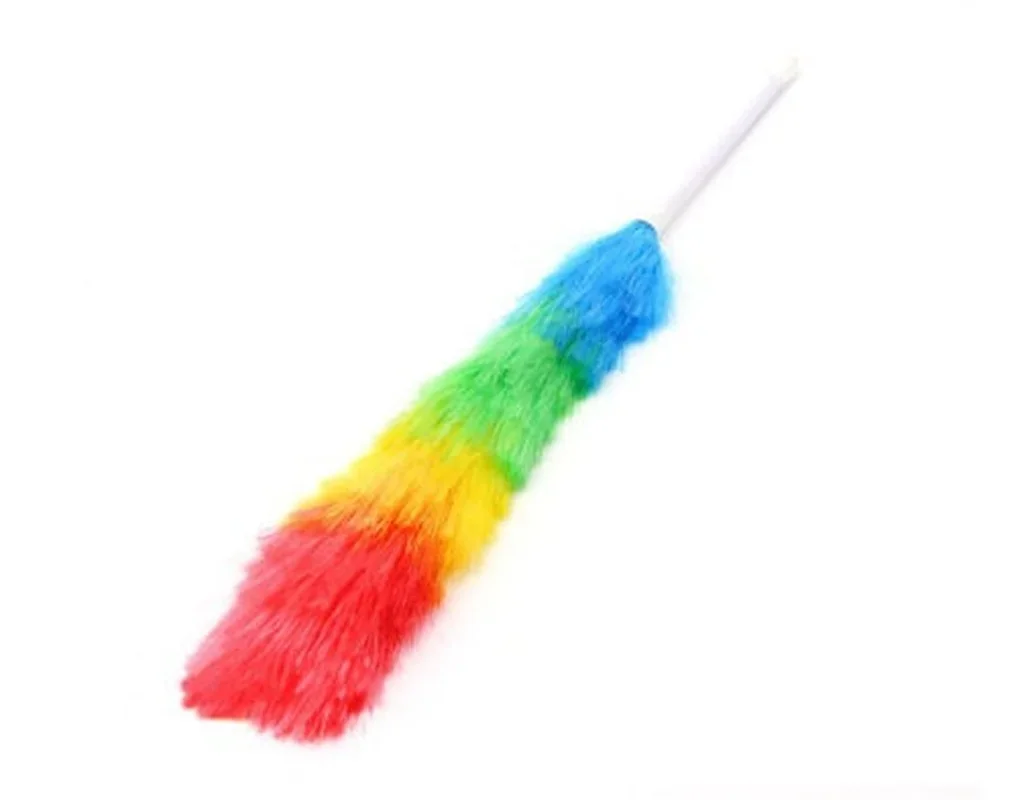 1/3 Stuks Huishoudelijke Regenboog Stofdoek Praktische Plastic Veer Duster Telescopisch Handvat Vegen Borstel Reinigingsproduct Tool