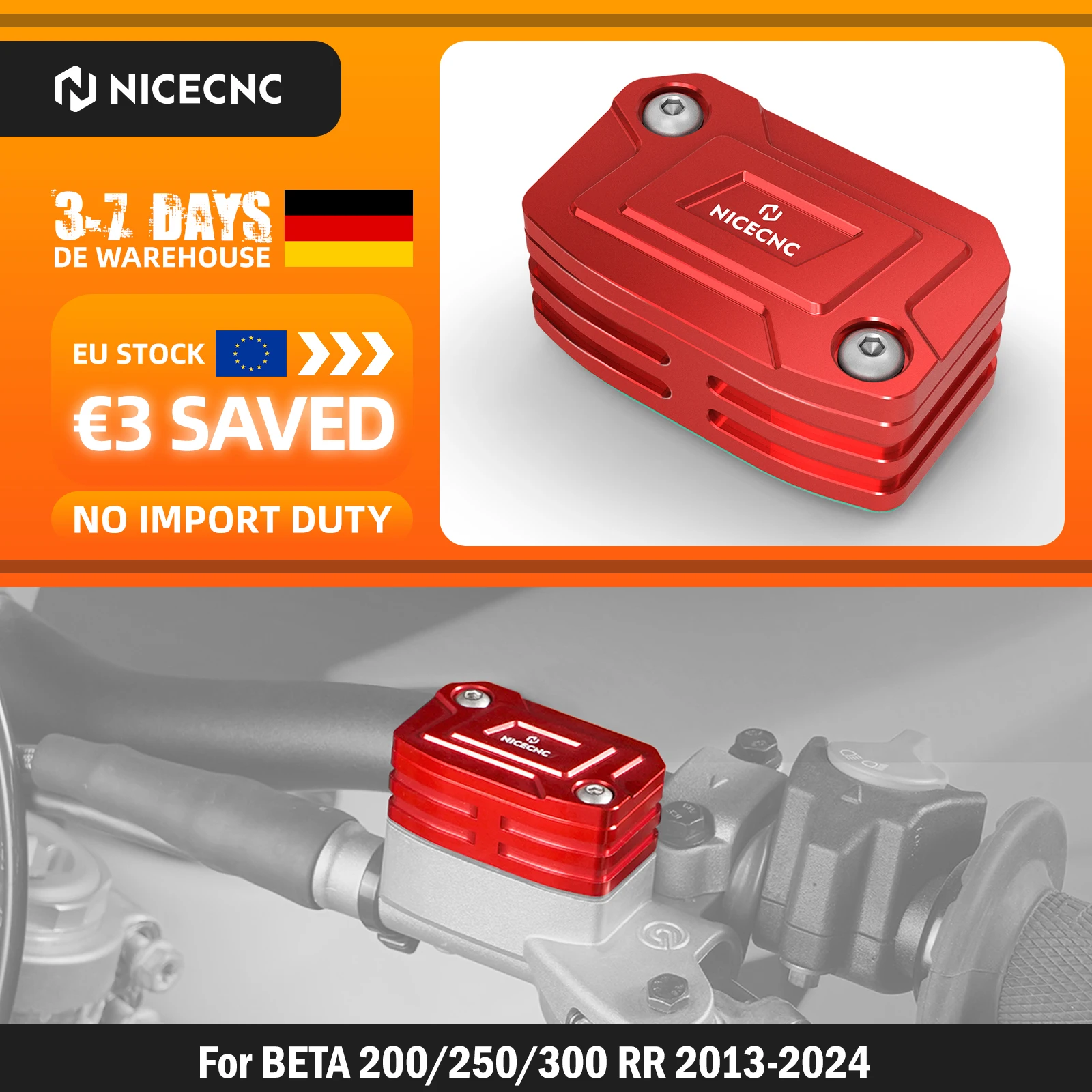 NICECNC Kupplungsbehälter mit großem Volumen für Beta RR 300 RR 250 2013-2024, Xtrainer 300 2015-2024, KTM EXC 300 EXC 250 XCW 300 2006-2024, Husqvarna TE 300 2014-2016