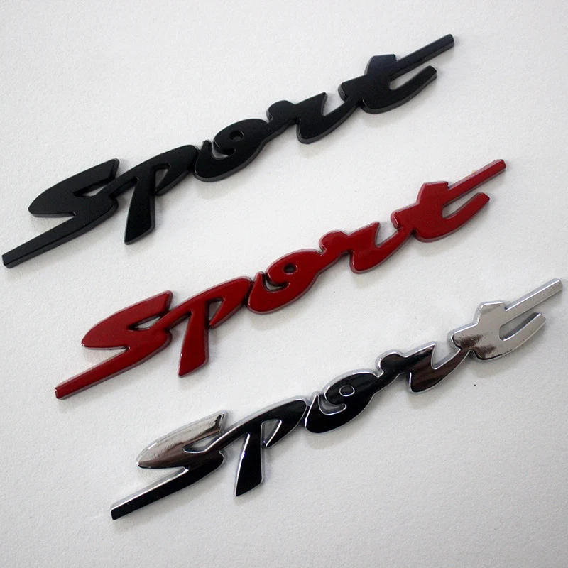 Metal 3D Chrome Car Trunk Auto body Racing Sport Word Letter Sticker Water Proof Logo Emblem Badge Decal Sticker Car Accessories