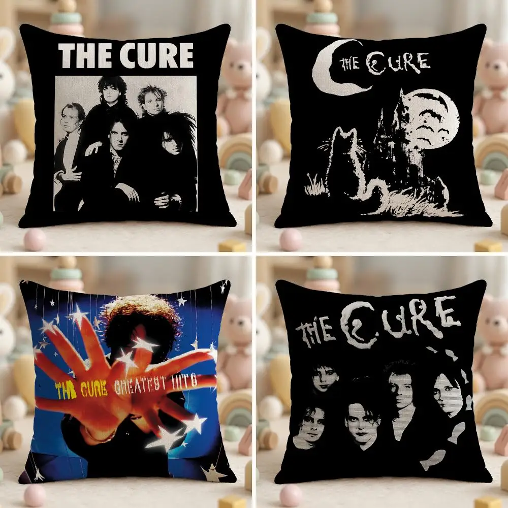 Band T-The Cure Alternative Style Cushion Cover Soft Plush Fabric Double-Sided Printed Pillowcase for All Seasons Home Decor