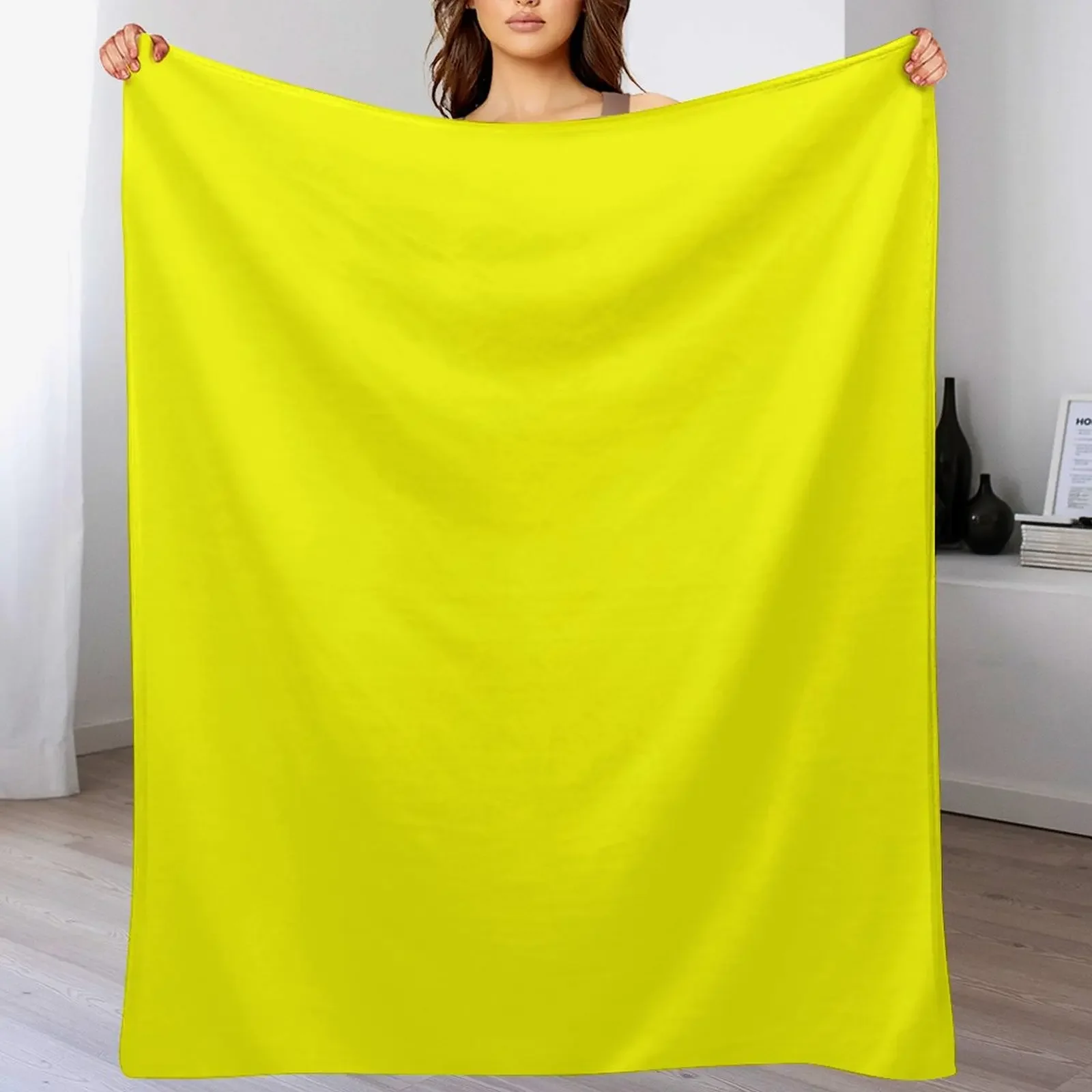 Neon fluorescent Yellow Yellow|neon Yellow/Fluro Yellow Throw Blanket Cozy Microfiber Throw Blanket for Home Bedroom