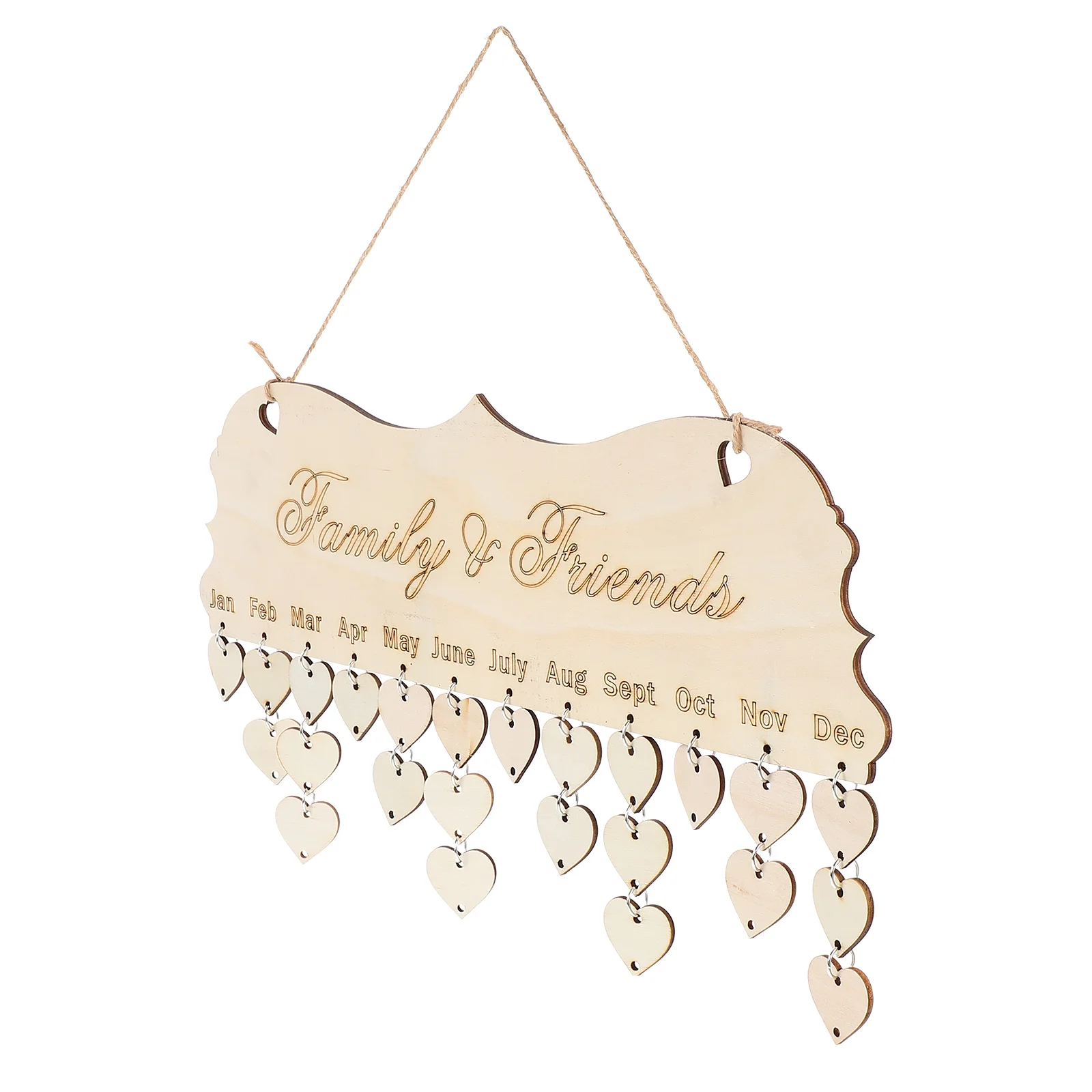 

Wooden Calendar Hanging Tag Reminder Plaque Wall Board Date Reminding DIY Decor