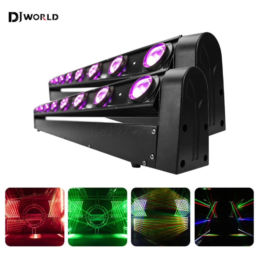 Imagem -02 - Led Barra Feixe Movendo a Cabeça Luz Roda Quente Rotativa Infinita 38dmx Rgbw 4in1 Efeito de Corrida para dj Discoteca Festa Clube Peças 8x12w