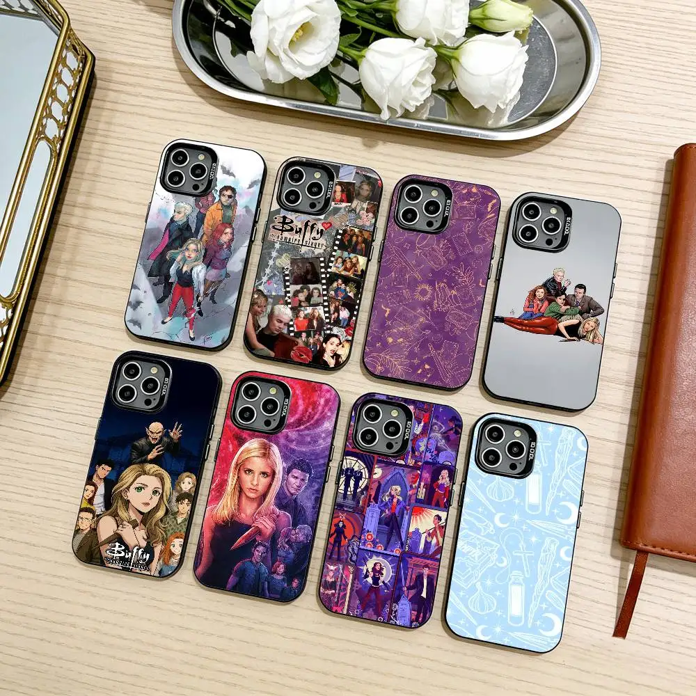 

The Vampire Slayer B-Buffy Phone Case For iPhone17,16,15,14,13,12,11 Plus,Pro Max Black Candy silver phone case