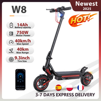 iScooter W8 9.3 Inch Electric Scooter 48V 14Ah 750W Motor 30-40km Max Range 40km/h Max speed Dual Suspension E Scooters With App