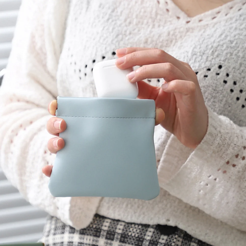 2Pcs Bags Mini Makeup Pouches PU Small Lipstick Holder for Purse Portable Travel Coin Purse Organizer