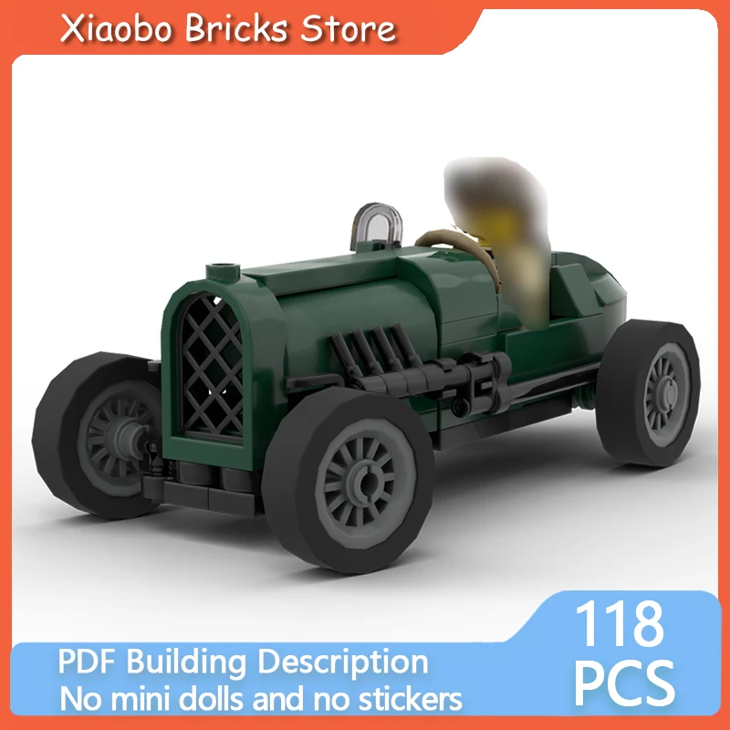 City Service Car Model MOC Building Bricks Vintage British Racecar Modular Technology Gifts Holiday Assemble Children Toys Suit