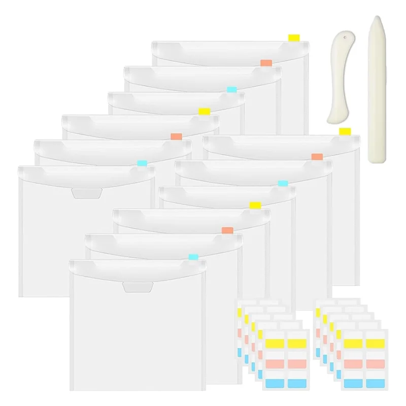VO-12Pc Organizzatori di carta per album con etichetta adesiva per carta da 12 pollici, carta vinilica, custodia per carte di carta in carta vinilica trasparente
