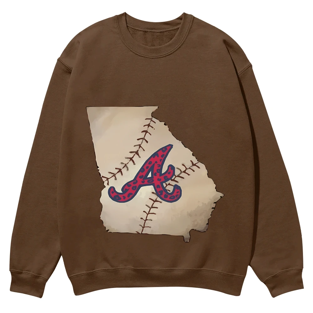 Felpa grafica alla moda dello stato di baseball della Georgia Felpa causale Camicia a maniche lunghe alla moda Colori comfort Felpa unisex