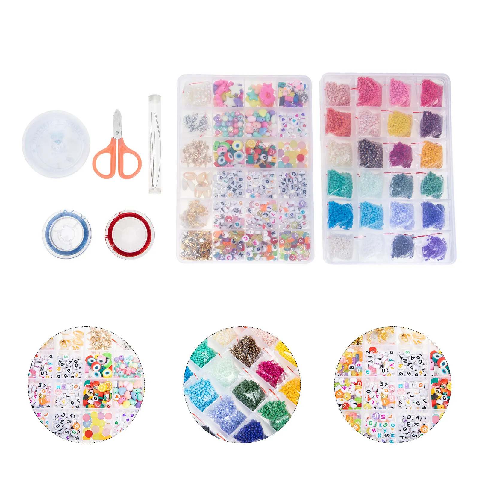 

1Set Hand Chain Making Kit Glass Spacer Loose Beads Large Quantity DIY Jewelry Accessories Perfect for Bracelet Necklace Craft