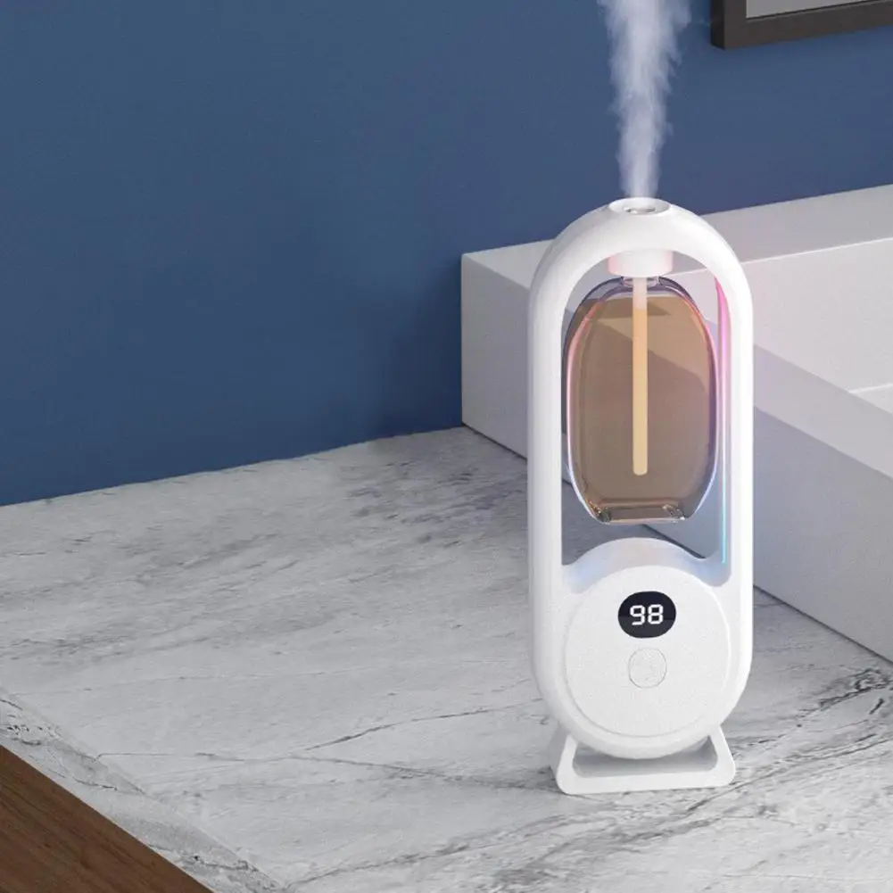 Automatic Fragrance Diffuser, USB Powered Essential Oil Diffuser with Spraying & Light, Home Fragrance for Living Room, Bedroom