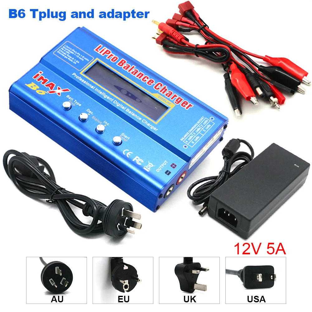 IMAX B6 80W Batterijlader Lipo NiMh Li-ion Ni-Cd Digitale Lipro Balanslader Ontlader Wisselstroom 12V 5A Adapter Voor Rc Auto - afbeelding 1