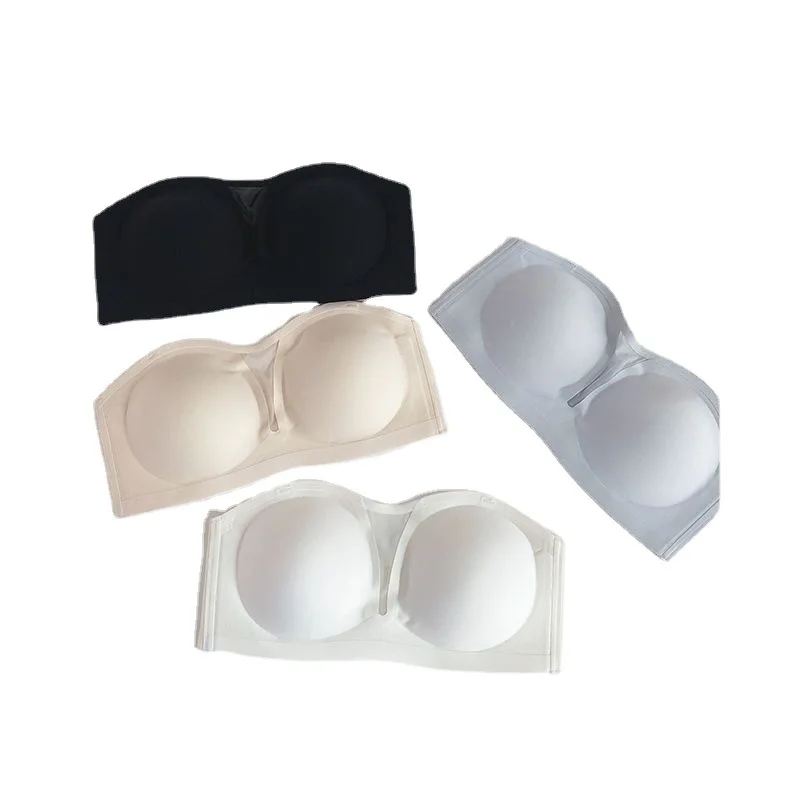 Xiaoxiangfeng strapless invisible bra strapless bra strapless one-shoulder small chest gathers to prevent falling off traceless