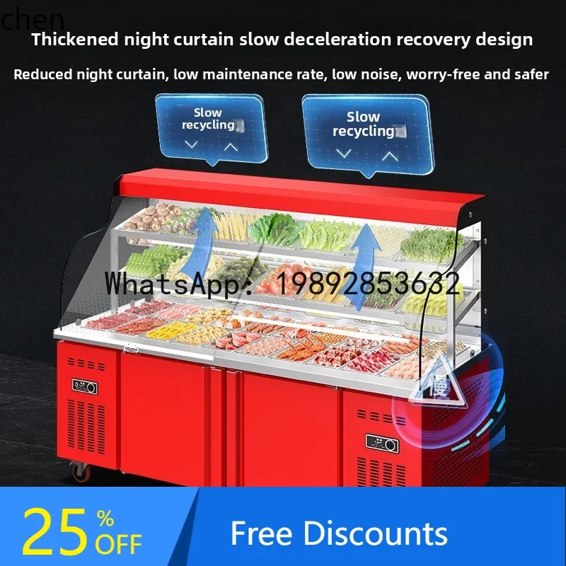 

BB Malatang Display Cabinet Refrigerated Freezer Commercial ordering cabinet Vegetable skewers Vegetable fresh-keeping cabinet