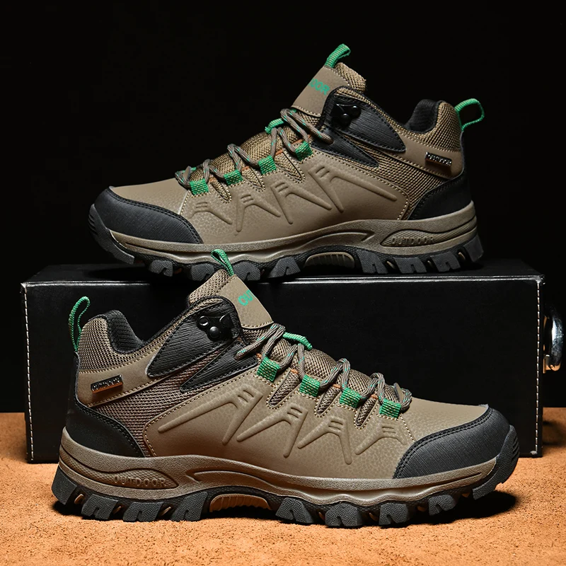 Men's hiking shoes four seasons non-slip outdoor casual walking shoes fashion youth high-top comfort cross-country sports shoes