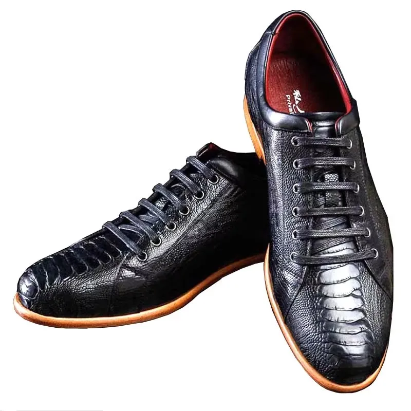 ourui ostrich for men casual shoes with lacing and single shoes for men  shoes