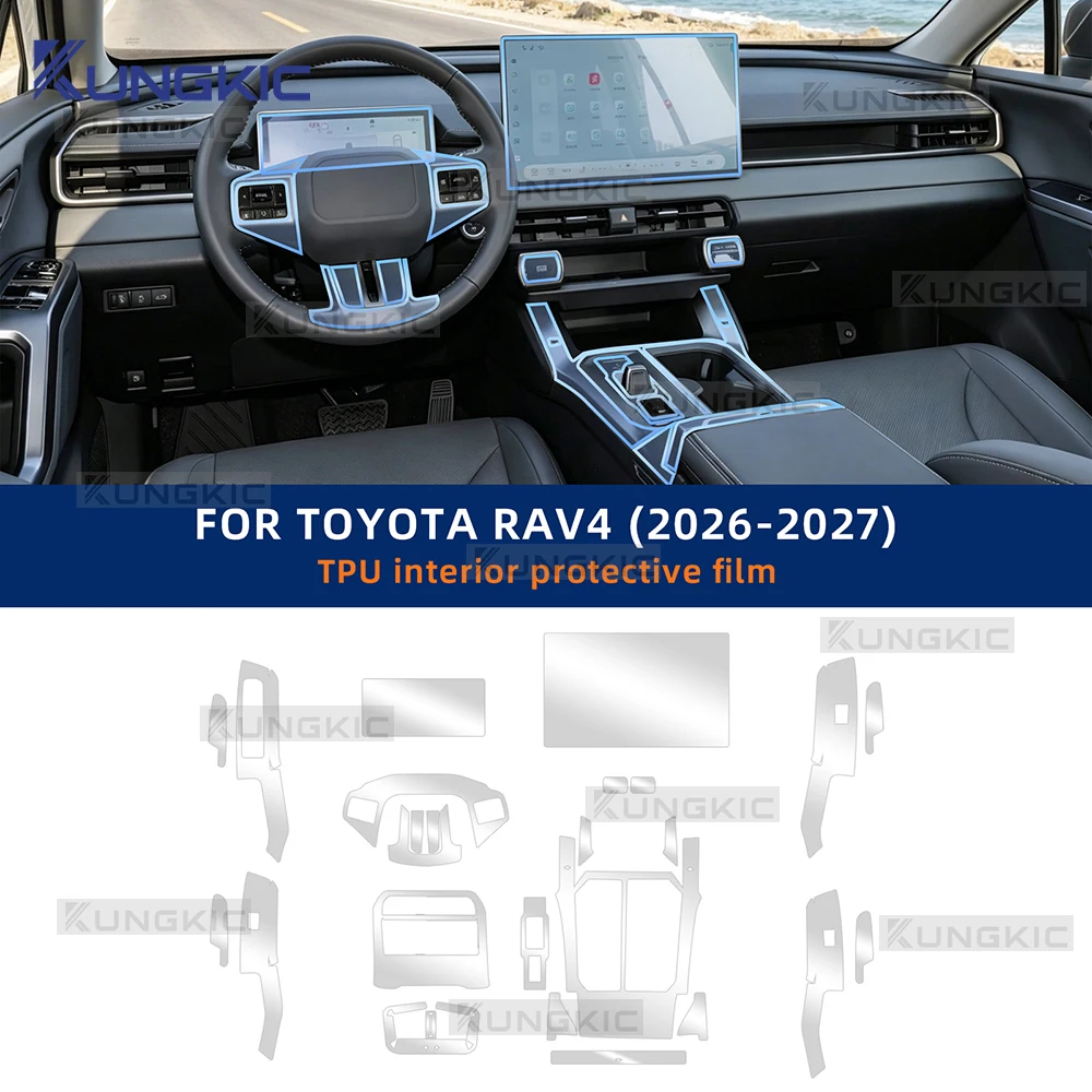For Toyota RAV4 2026 2027 Car Central Control GPS Navigation LCD TPU Screen Protector Anti-Scratch Film Fitting PPF Sticker