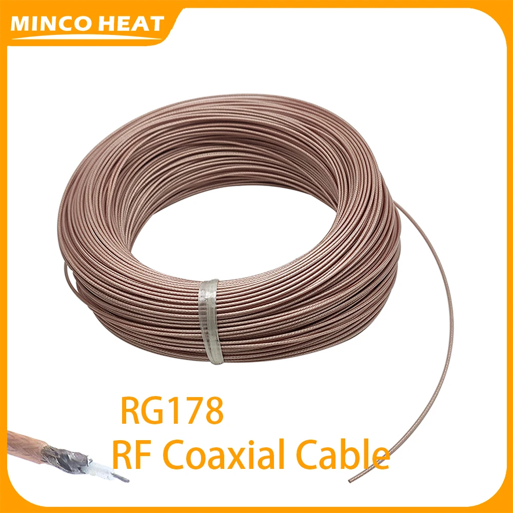 Minco Heat RG178 10m 20m 30m 50m 100m 50ohm RF Coaxial Cable Connector