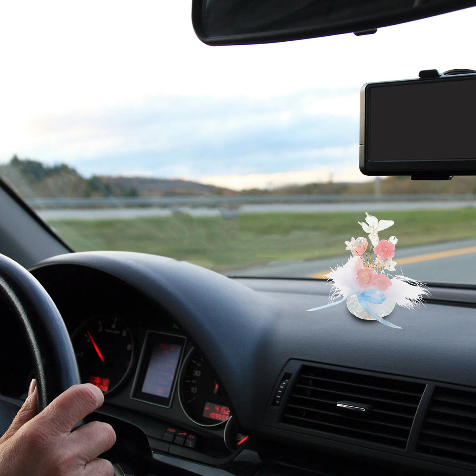 

Car Dashboard Decorations Butterfly Baby's Breath Car Interior Accessories Cool Dashboard Decorations