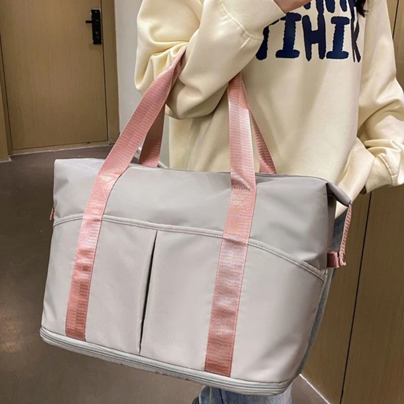 Túi Tote Du Lịch Lớn Chống Nước Mở Rộng Duffel Tập Gym Túi Tote Weekender Mang Theo Đêm Túi Dành Cho Nữ E74B