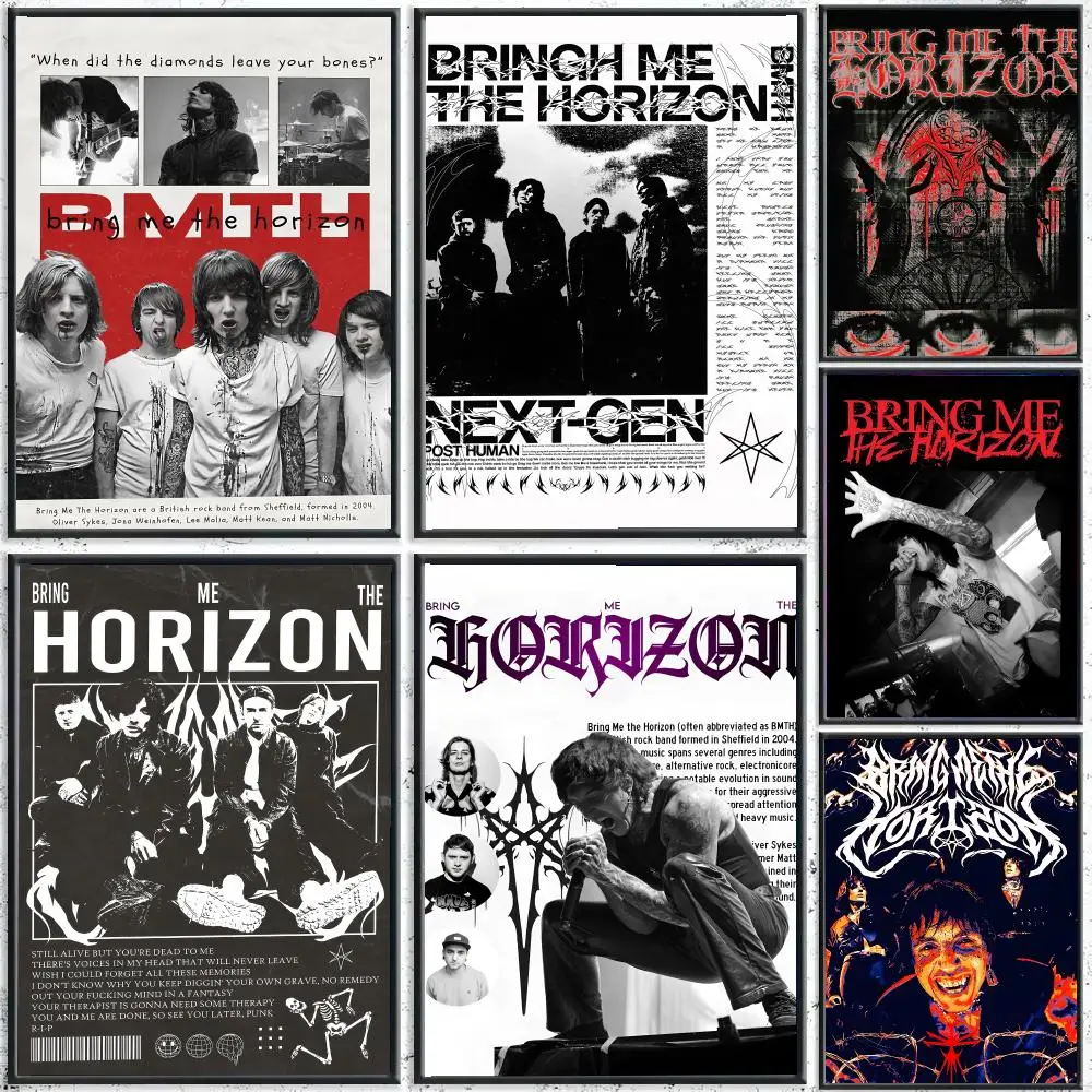 Band Bring Me The H-Horizon Poster Reteo Wall Art Aesthetic Room Decor Print Living Room Bedroom Home Decoration