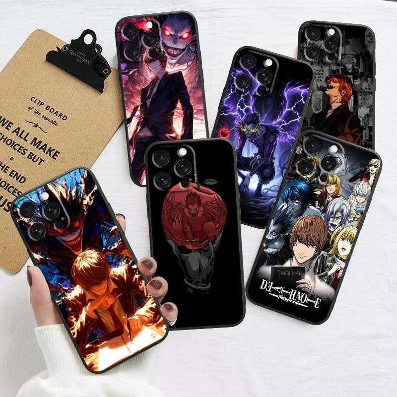 

Anime Death Note Cool Popular For Apple iPhone 17 16 16E 15 14 13 12 11 Air Pro Max Plus Black Soft Silicone Cover Phone Case