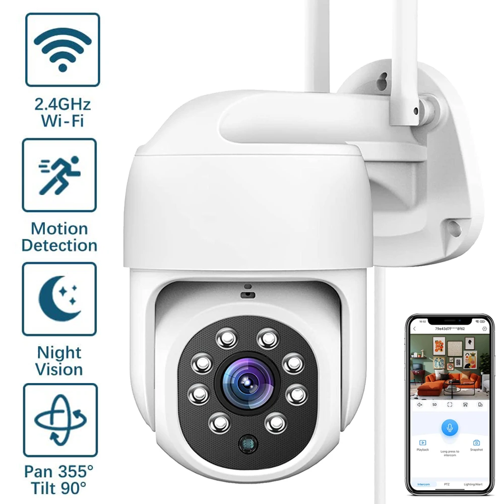 

Wifi Camera PTZ Outdoor 4MP Wireless Security Camera IR Night Vision Video Surveillance Protection 2.4G Audio IP Camera Monitor