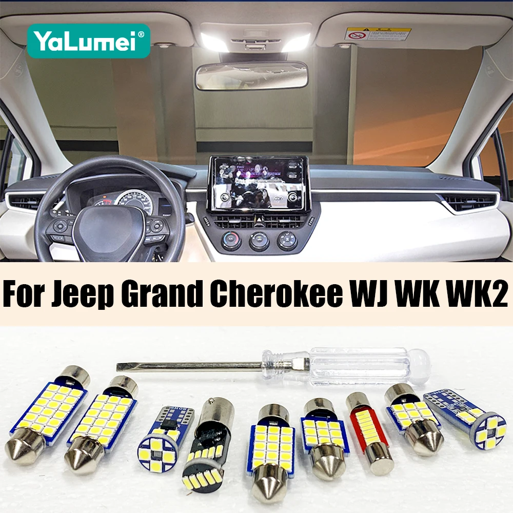 

For Jeep Grand Cherokee WJ WK WK2 1999-2018 2019 2020 2021 Car LED Interior Dome Lights Vanity Mirror Trunk Light Accessories