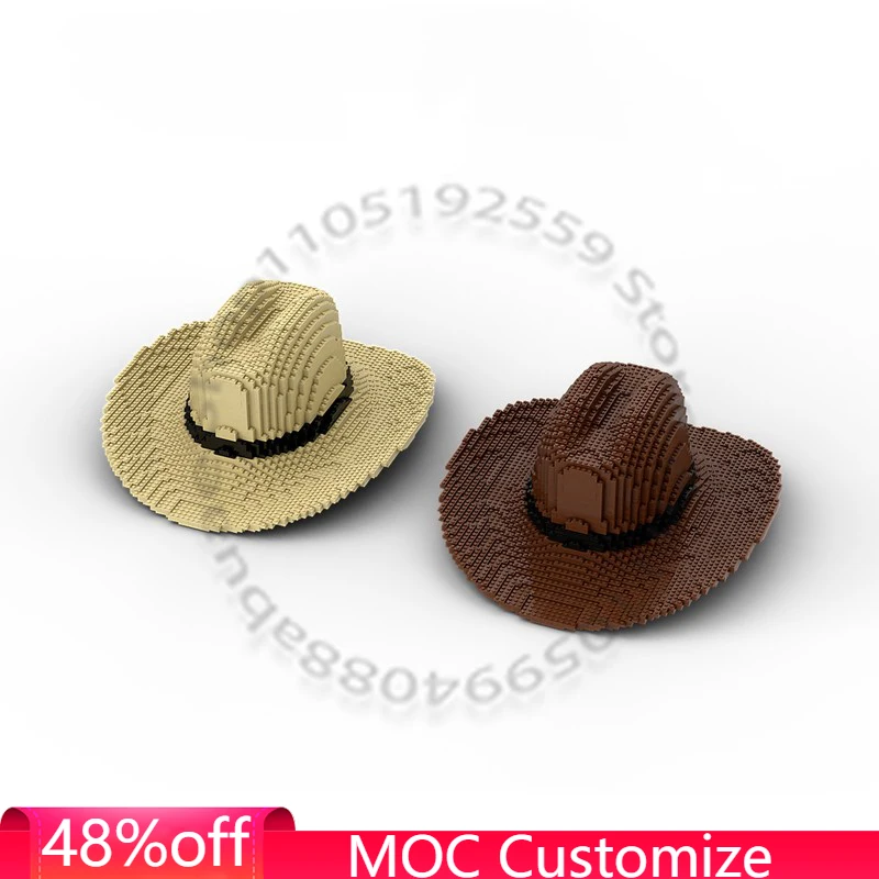 

2722 детали: Романтическая ковбойская шляпа MOC, модульный конструктор, креативный дизайн, развивающая игрушка для мальчиков, подарок для самостоятельной сборки
