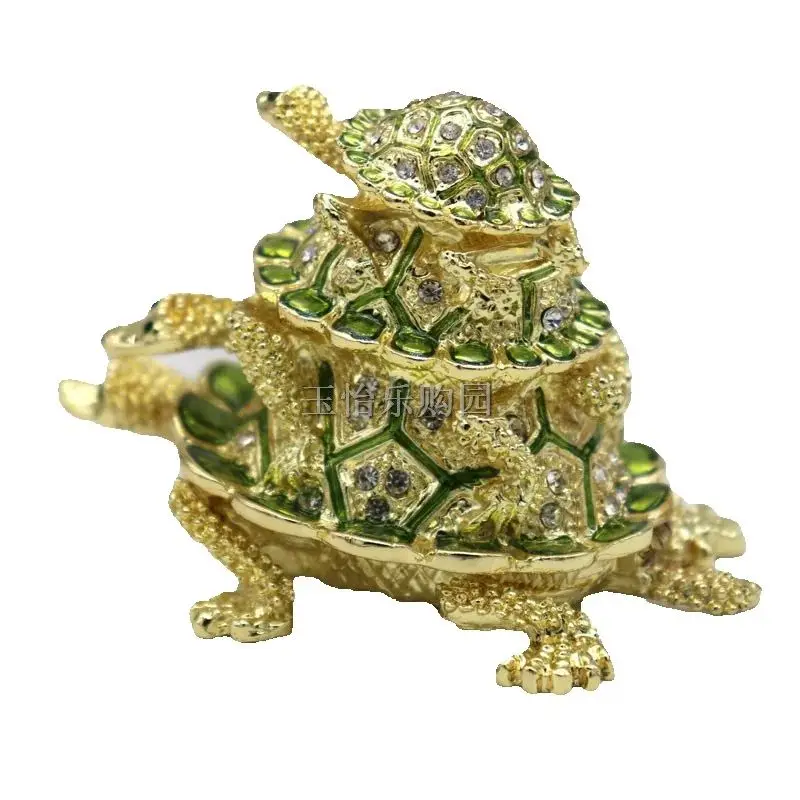 

Shengbeifan metal handicrafts attractive three layered turtle ornaments, home counter decorations, gift for friend and family