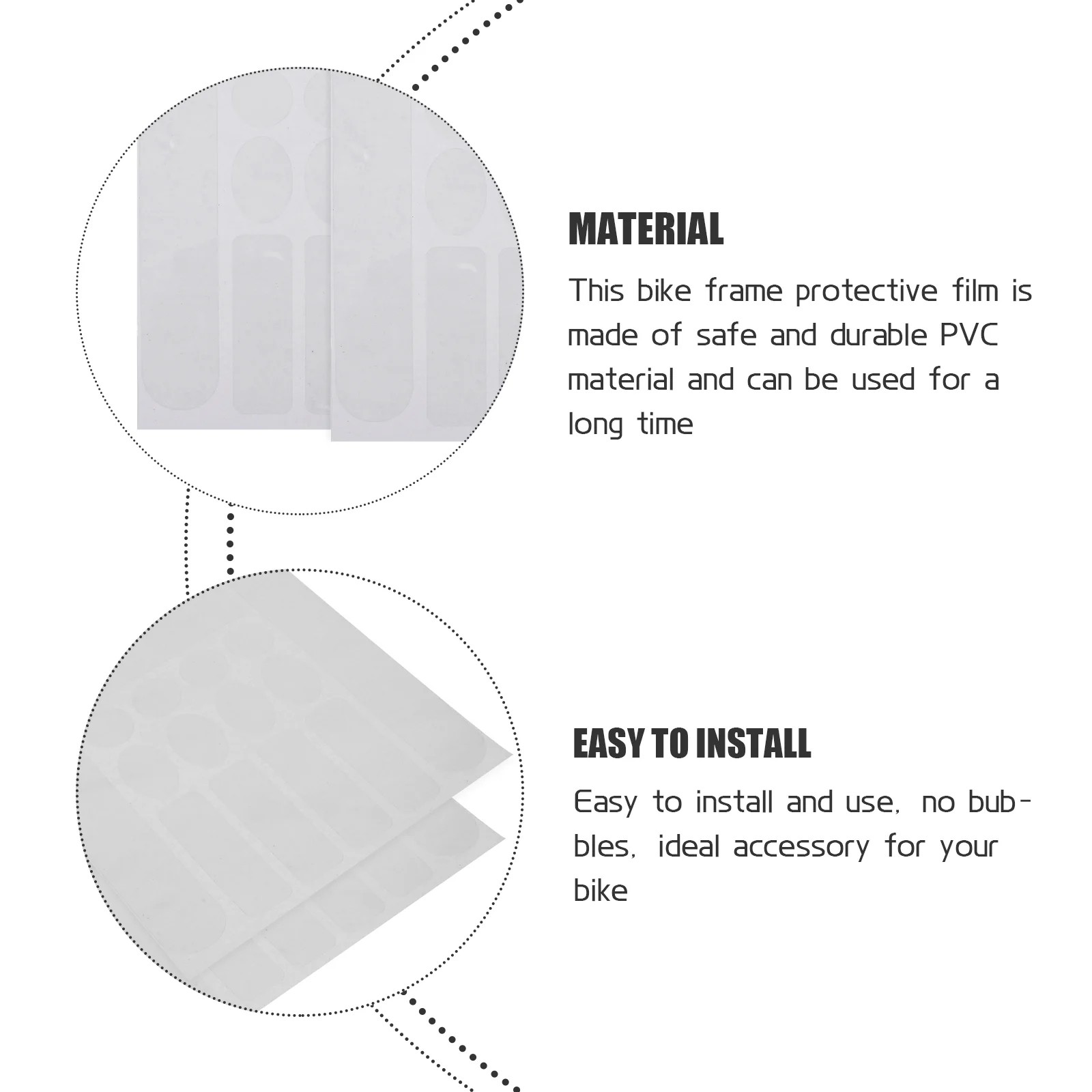 2 Sheets Stickers Bicycle Scratch-Resistant Anti-scratch Bike Films Protective for Frame Transparent Protector Adhesive