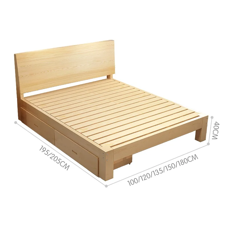Bedroom Furniture Sets No Mattress king Queen Twin Wooden Upholstered Popular Bed Frame 1.8m Double Modern Wood Beds