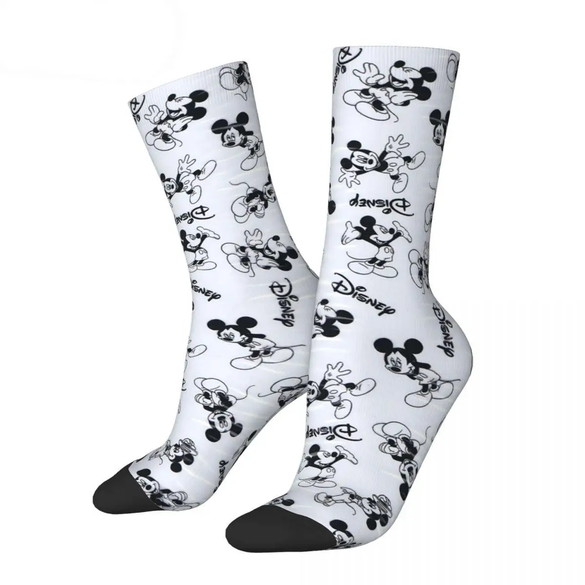 Autumn Winter Cool Women Men Mickey Cartoon Pattern Socks New Breathable Football Socks