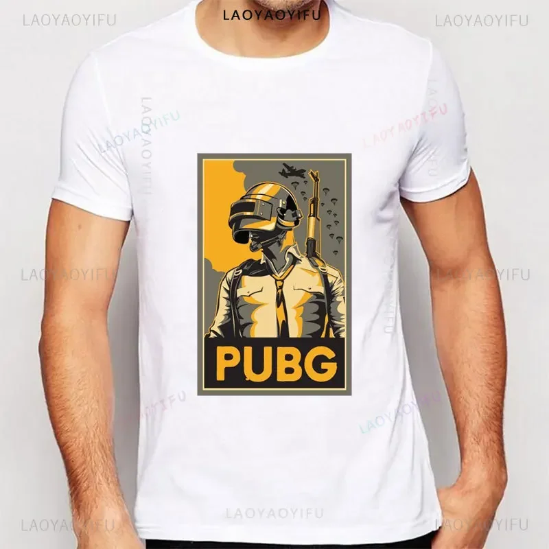 PUBG HOPE Gold Rush T-Shirt PUBG 100%cotton T Shirt Playerunknowns Battlegrounds Gaming Cartoon Tees Men Unisex New Fashion Tops