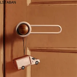 Modern Minimalist Original Home Door Lock Bedroom Silent Indoor Mechanical Split Lock Children Room Walnut Creativit Door Handle