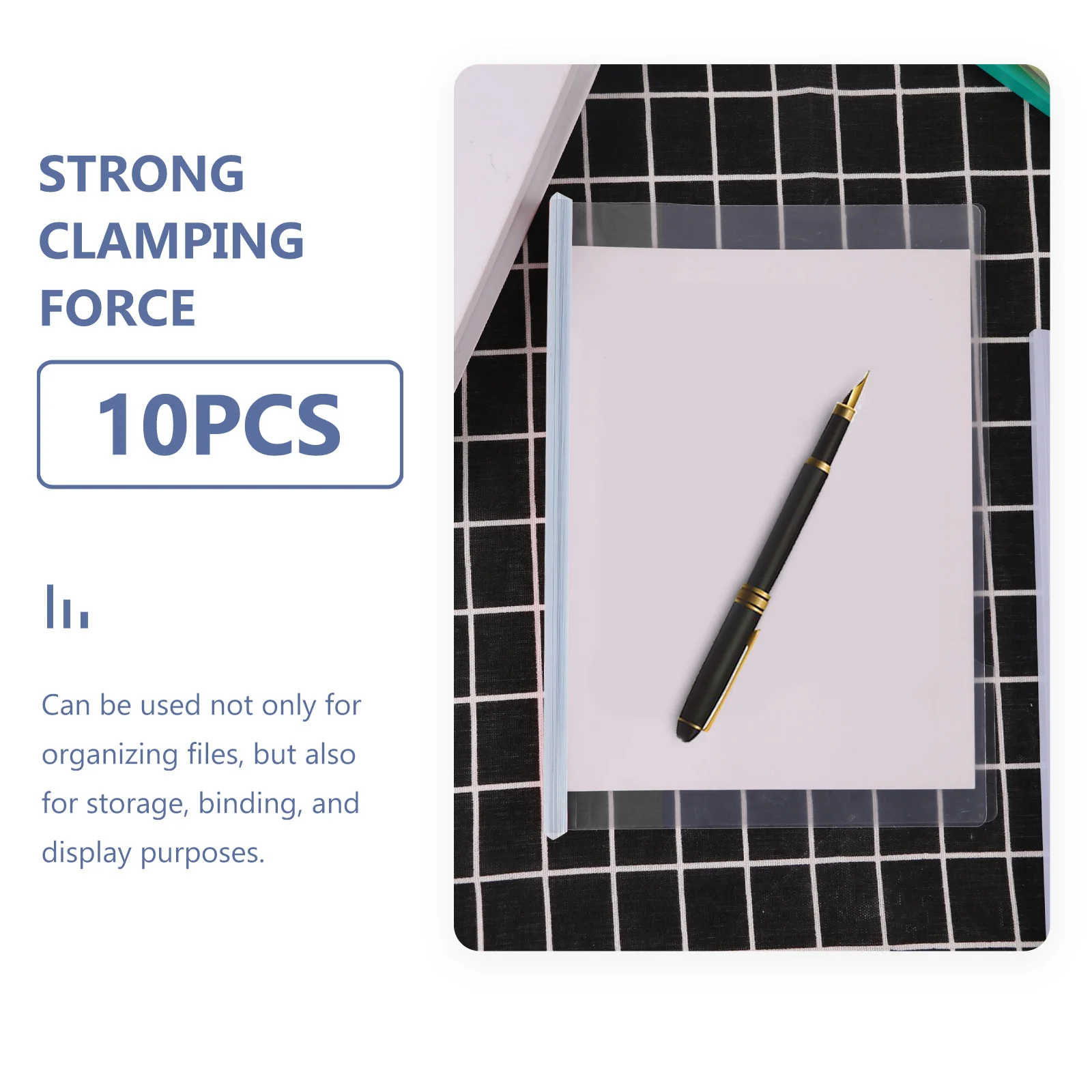 

20 шт., прозрачные зажимы для тяги, переплетные стержни для обложки отчетов, папка-переплет A4, держатель для вкладышей, органайзер для бумаги