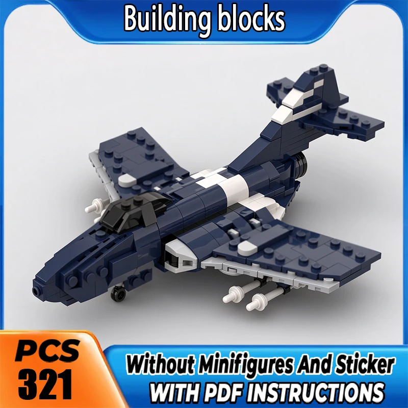 MOC Premium Building Blocks Grumman F9F8 Cougar VF153 Model DIY Assemble Bricks High Precision Collectible Toy Holiday Gift