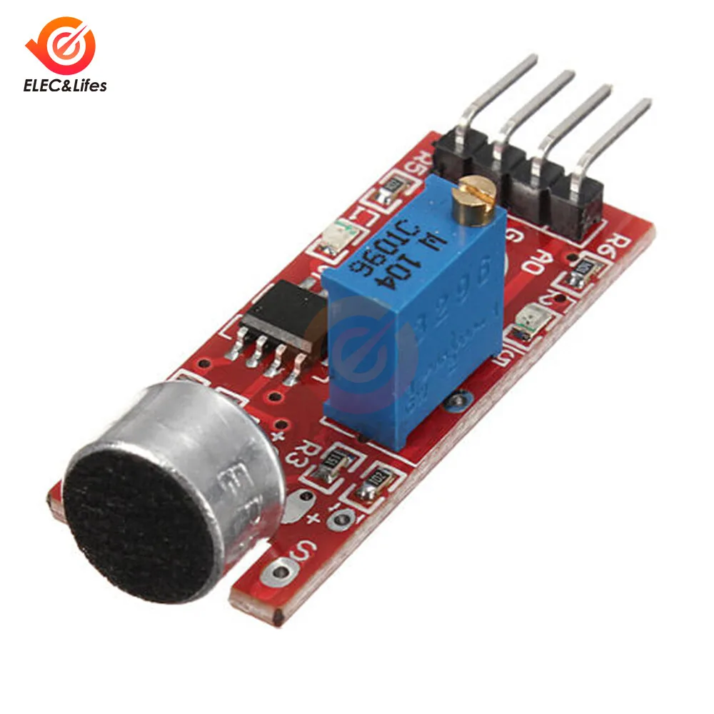 4Pin マイク音声サウンドセンサー検出モジュール Arduino 用 AVR PIC アナログデジタル出力センサー KY-037
