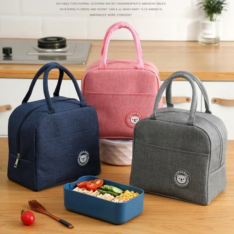 Bolsa de almacenamiento de alimentos para niños, bolsa refrigerada de gran capacidad, impermeable, Oxford, portátil, con cremallera, bolsa de almuerzo aislada