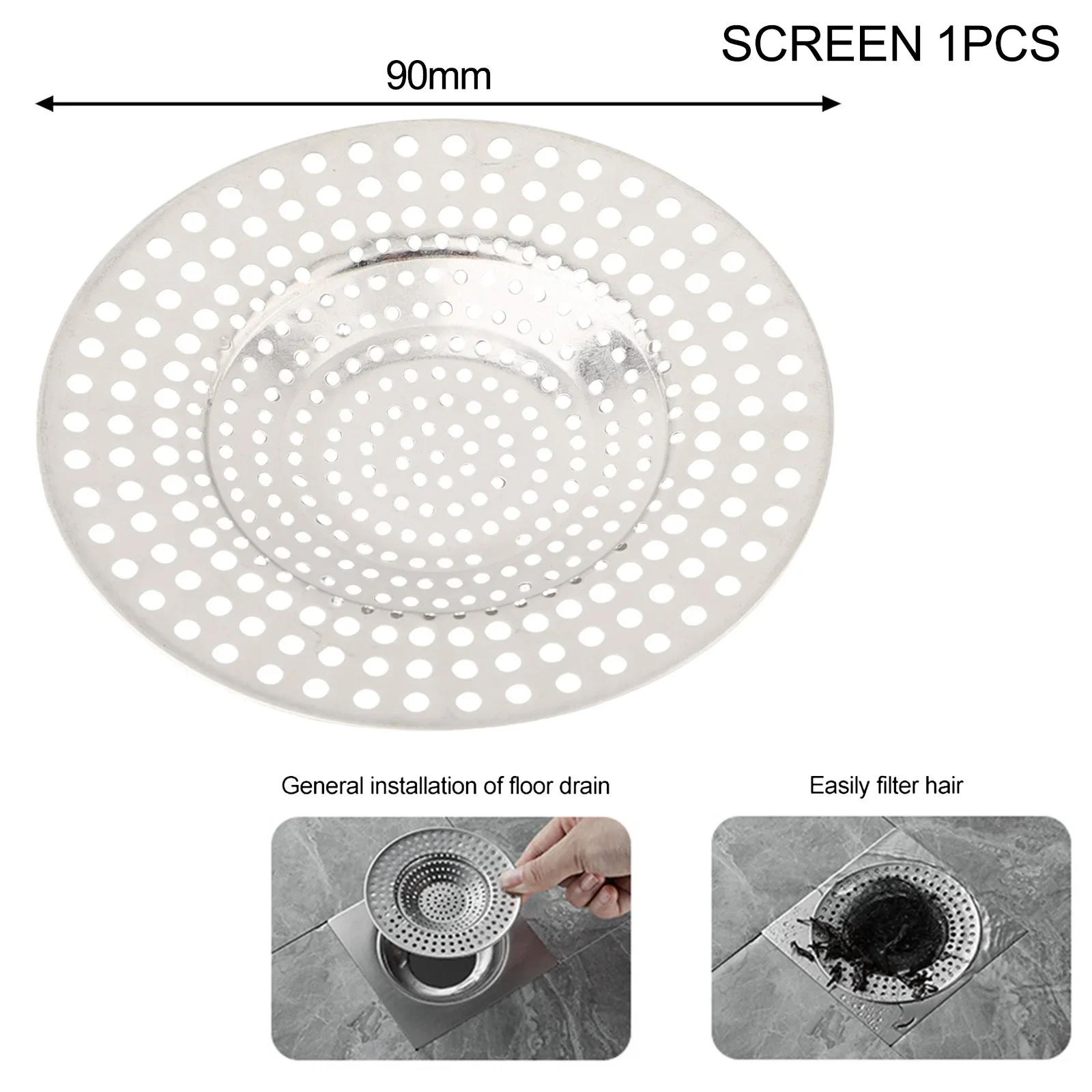 Anti Clogging Design Shower Floor Drain Uninterrupted Water Flow Use Smooth Deodorizing Function Filter Hair Catcher