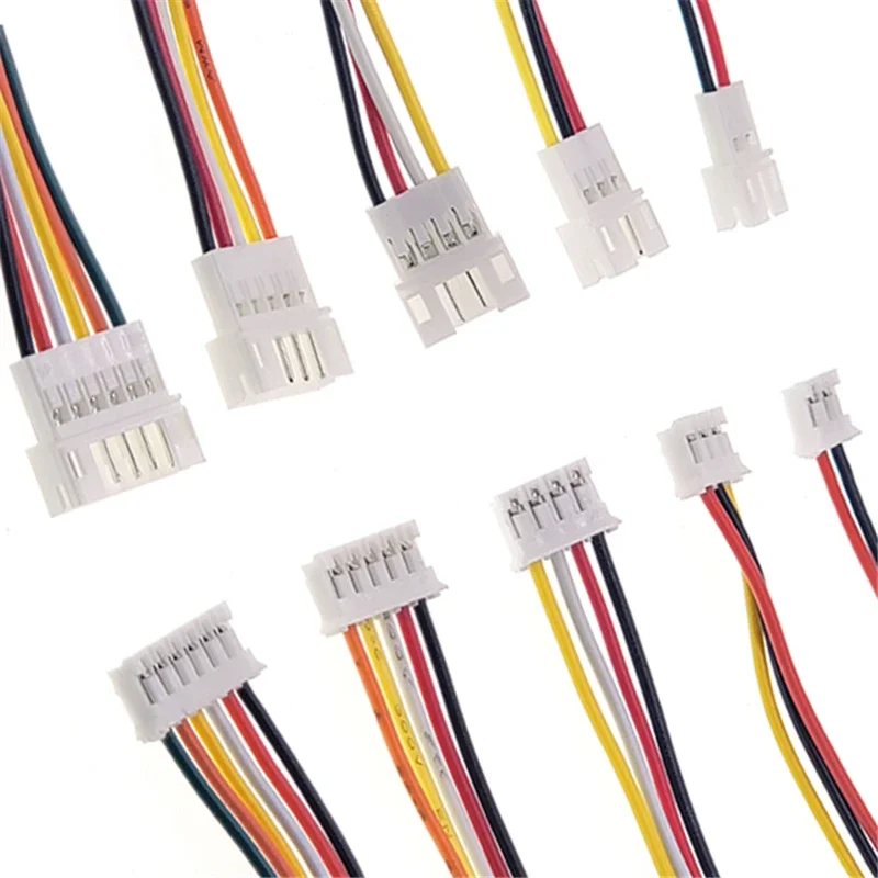PH2.0 JST Wire Connectors Set 2/3/4/5/6 Pins 2.0mm Pitch Micro Male Plug to Female Jack DIY Electrical Cable Adapter 10/15/20cm