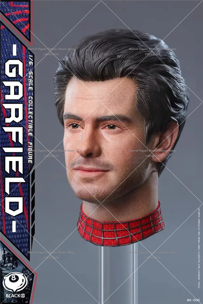 BLACK 8 STUDIO BK-005 A/B 1/6 Scale Andrew Garfield  Head Sculpt Carved Model with Bearded Beardless Fit 12'' Male Action Figure