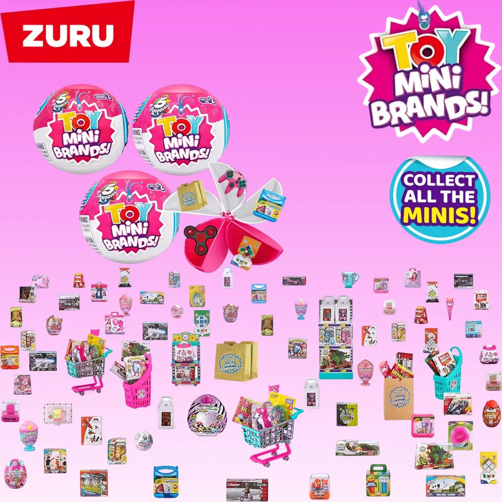 

Zuru Surprise Mini Brand Pink Ball Anime Characters Mini Toys Mysterious Blind Box Original Collection Children's Birthday Gifts