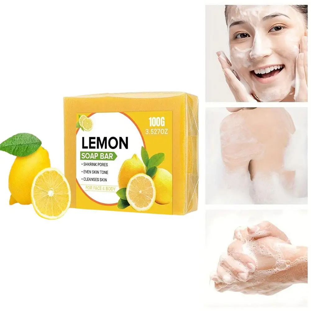 Lemon Turmeric Kojic Acid Brightening Soap Deeply Cleansing Glowing Body Rejuvenating Exfoliating Even Skin Tone Handmade Soap