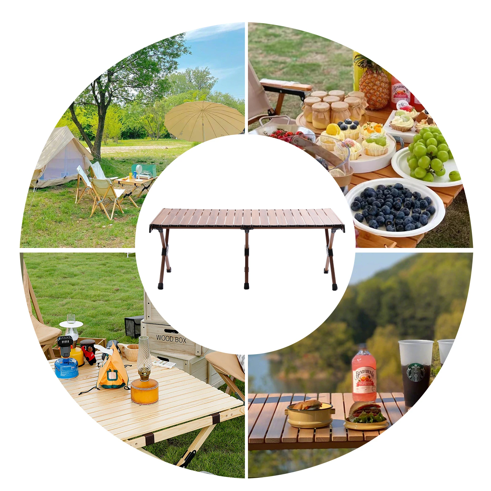 Portable Folding Camping Picnic Table with a Storage Bag 4-6 Persons for Outdoor Picnic BBQ Party Camping & Hiking Entertainment