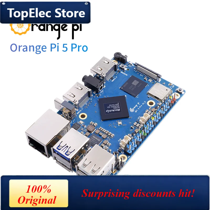 TopElec Orange Pi 5 Pro 4 8 16GB Ram Single Board Computer RK3588S LPDDR5 Wifi5.0-BT5 Development Board M2.0 Support SSD Orange