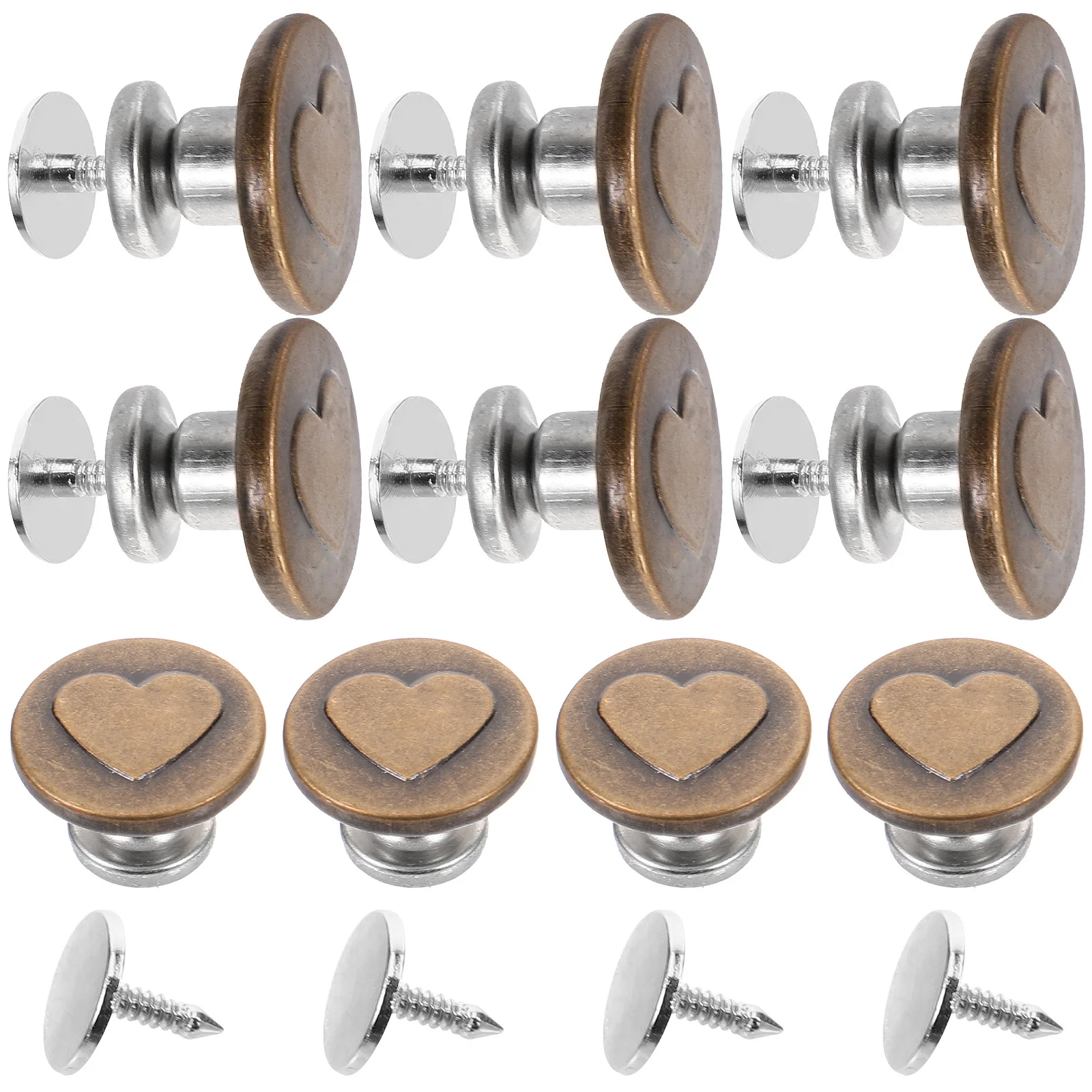 

10Pcs Jean Button Pins for Pants Replacement Metal Jeans Buttons No Drilling Needed Strong Hold Waistline Fix for All Denims