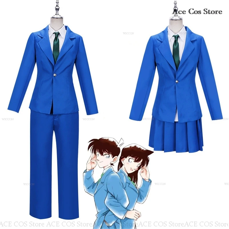 Detective Jimmy Conan Kudo Cosplay Suit Kudou Shinichi Rachel Moore Mouri Ran Costume Wig Halloween Anime Party Couple Outfit