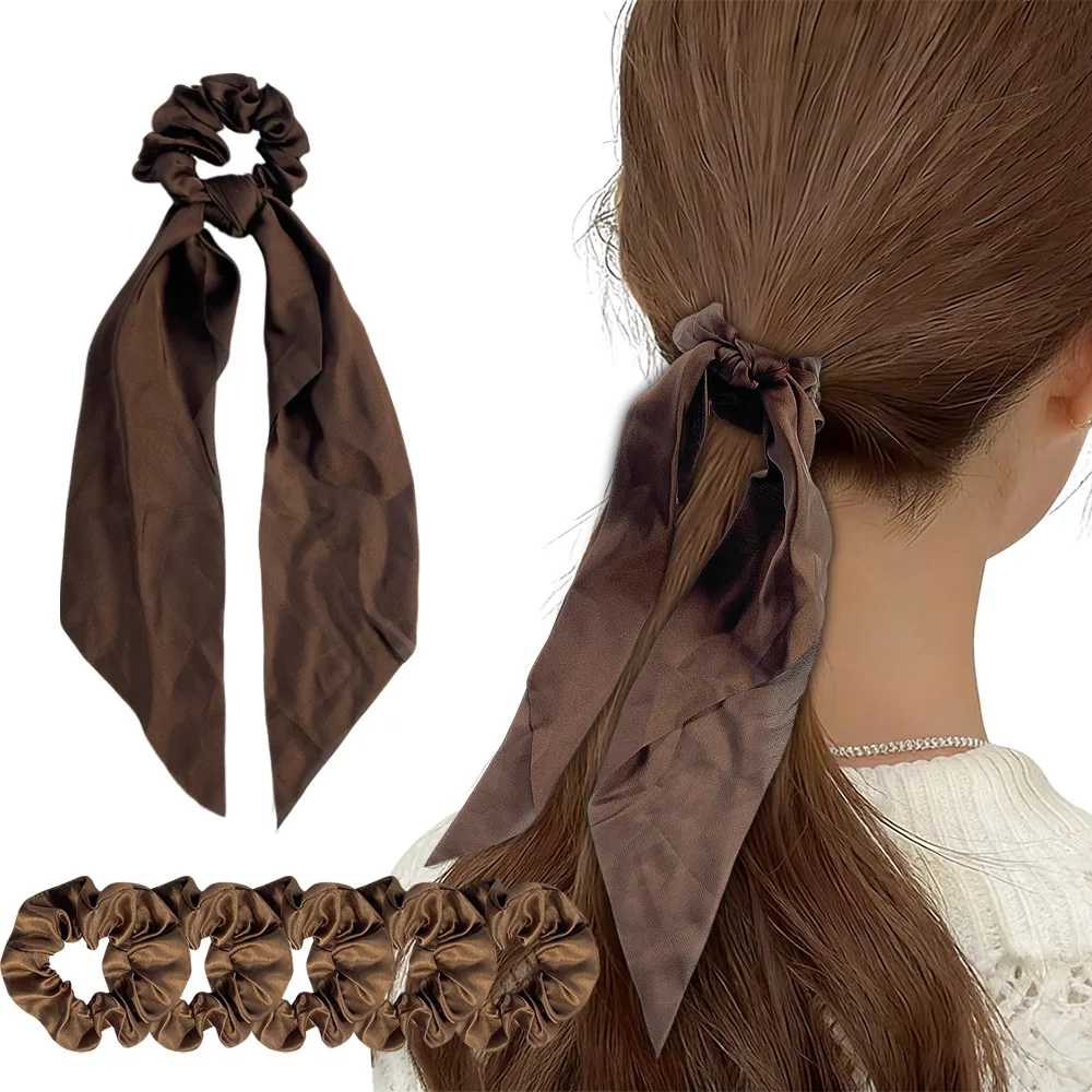 

Набор из 6 коричневых резинок для волос, высокой эластичности, подходят для женских причесок и пучков, идеально подходят для повседневного использования.