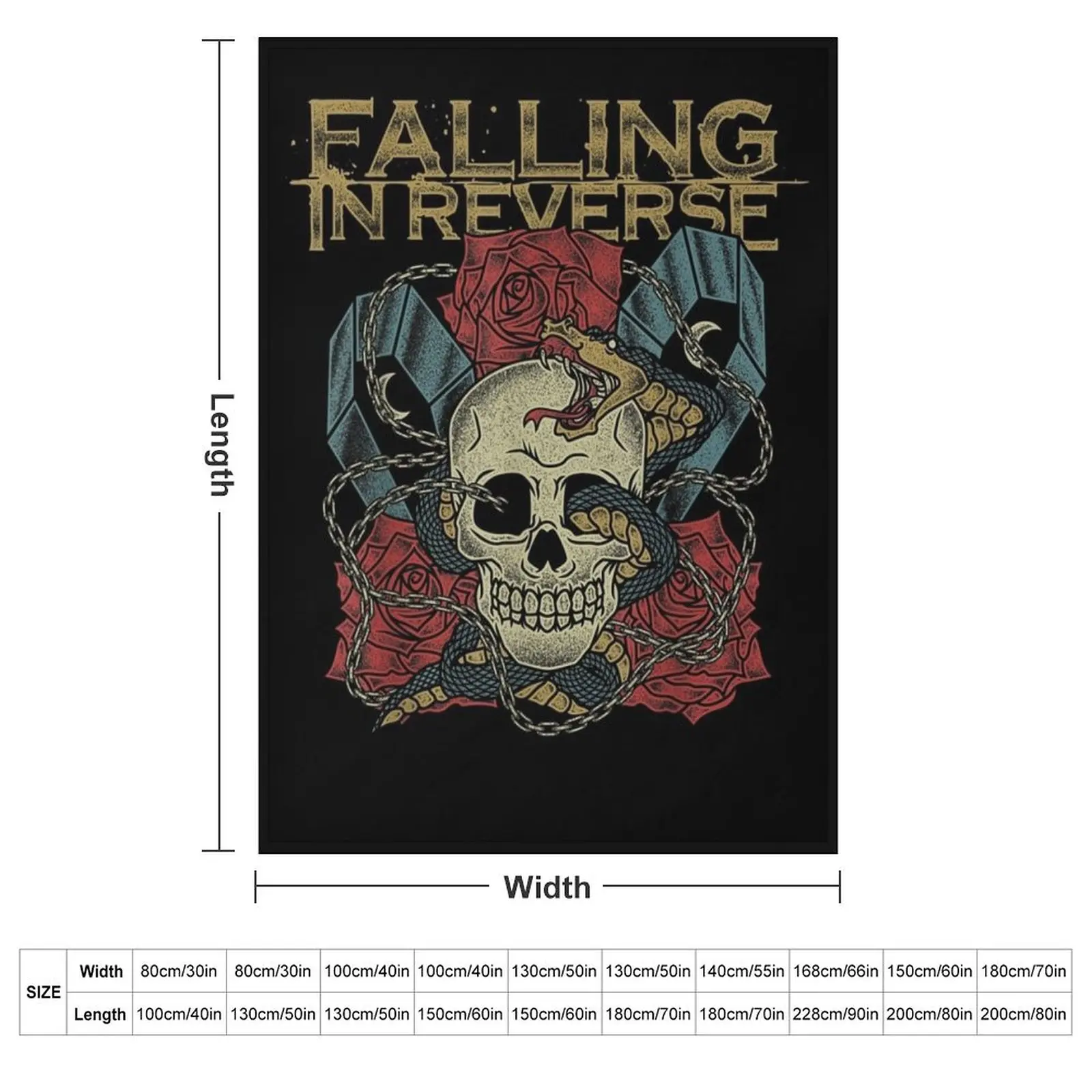 Falling In Reverse - Official Merchandise - The Death vintage Throw Blanket for sofa Softest Picnic Blankets